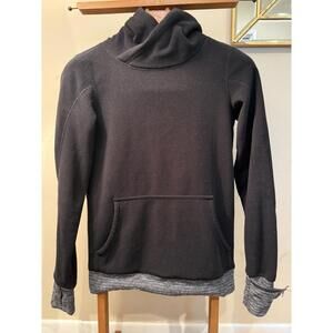 Lululemon Pullover Hoodie Fleece Sweatshirt Black Heathered Gray 4